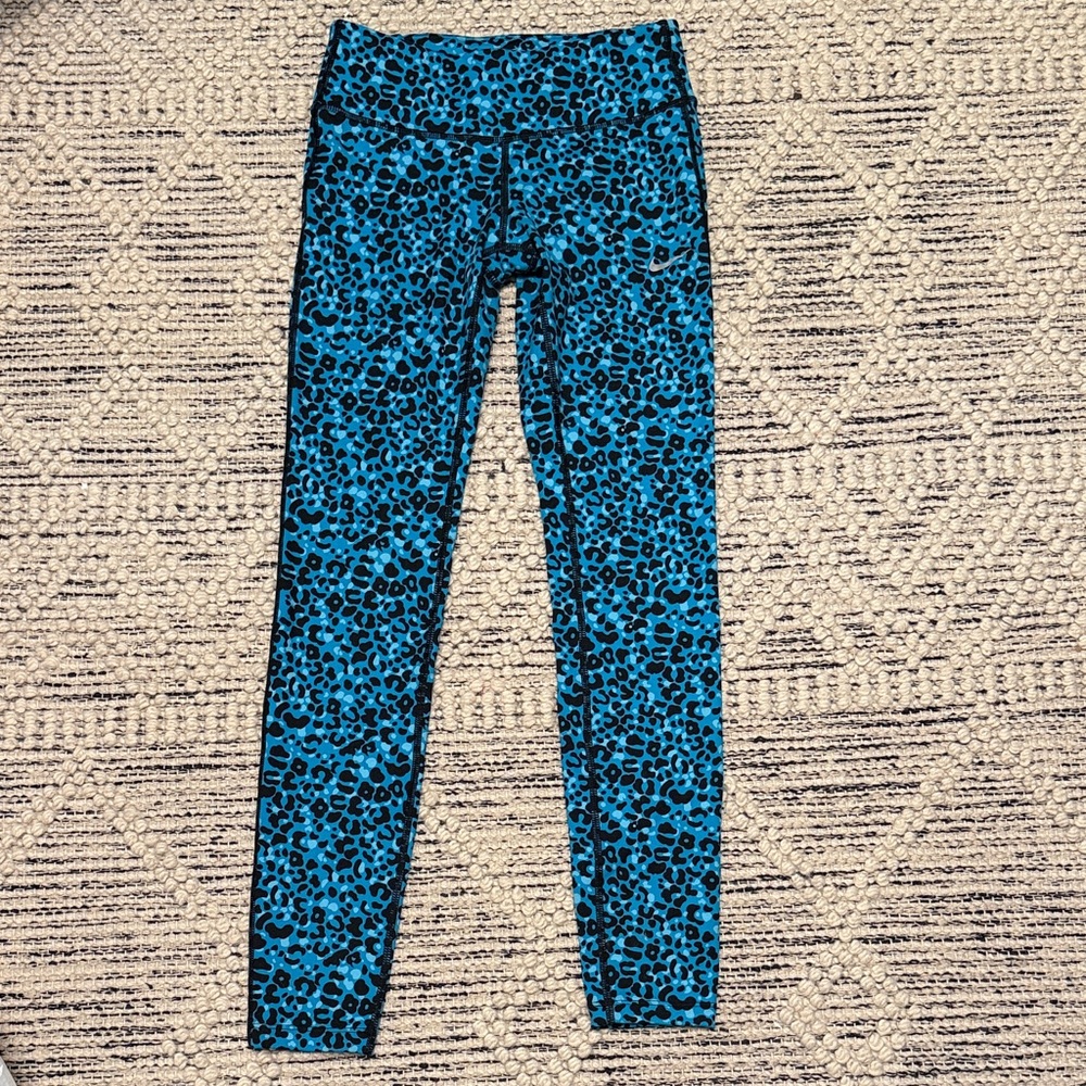 Nike Blue Leopard Print Leggings